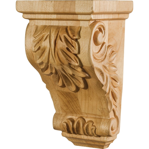 Hardware Resources 3" Wx2-1/2"Dx5"H Hard Maple Acanthus Corbel CORBB-5-HMP - main